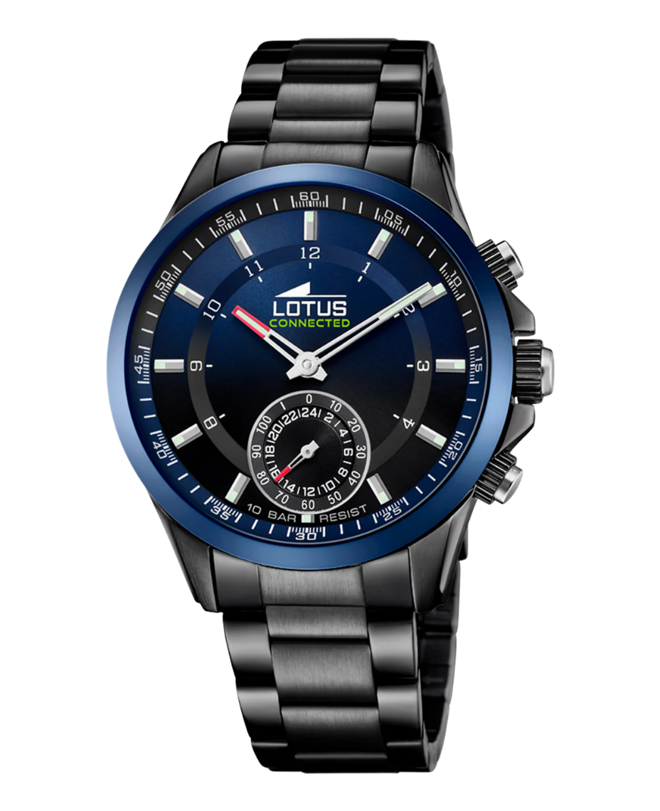 Lotus Classic 18965/1 reloj hombre acero negro híbrido funciones inteligentes