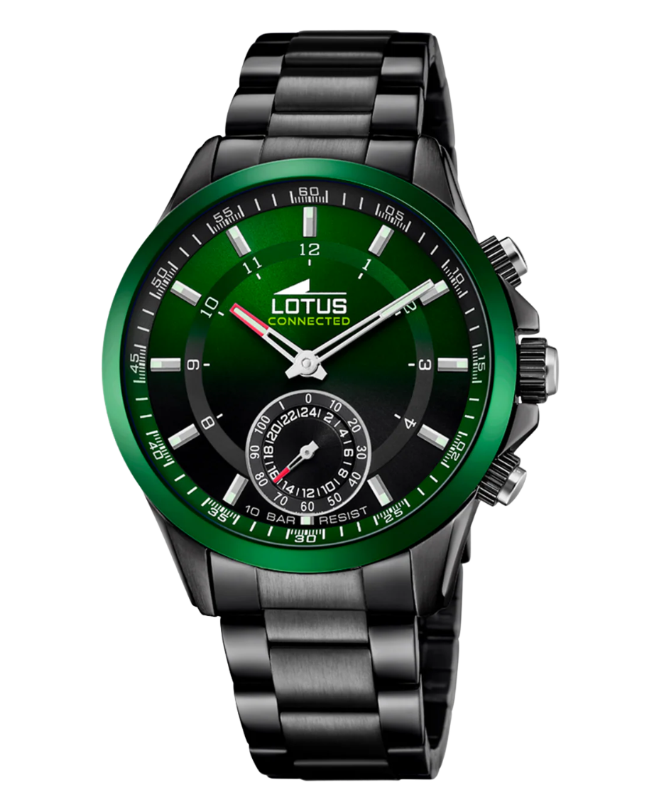 Lotus Classic 18965/2 reloj hombre acero inoxidable híbrido negro elegante