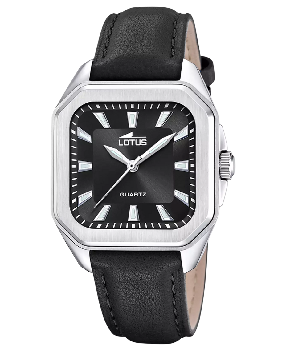 Lotus Classic 18968/6 reloj mujer acero esfera negra correa piel elegante
