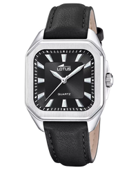 Lotus Classic 18968/6 reloj mujer acero esfera negra correa piel elegante