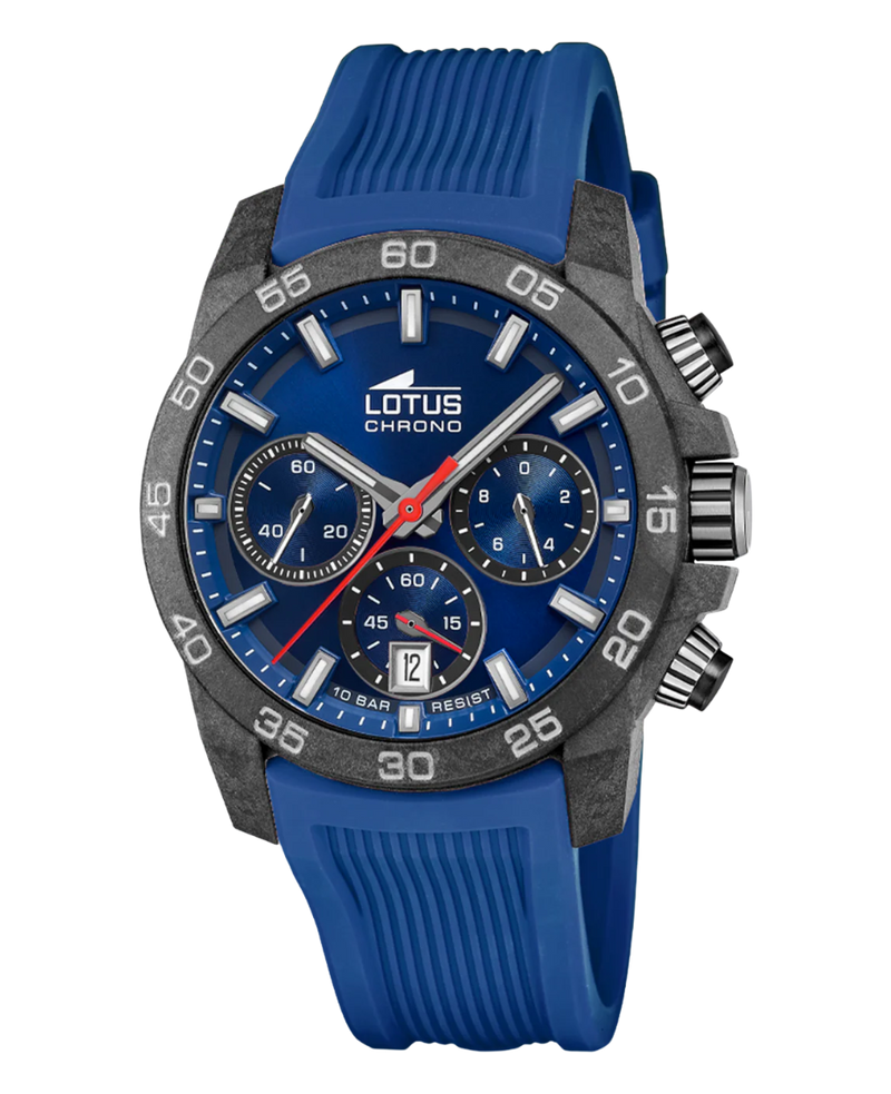 Lotus Chrono 18974/1 reloj hombre fibra carbono azul cronógrafo deportivo