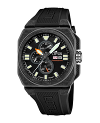 Lotus Chrono 18976/4 reloj hombre cronógrafo fibra carbono plata lavanda esfera negra