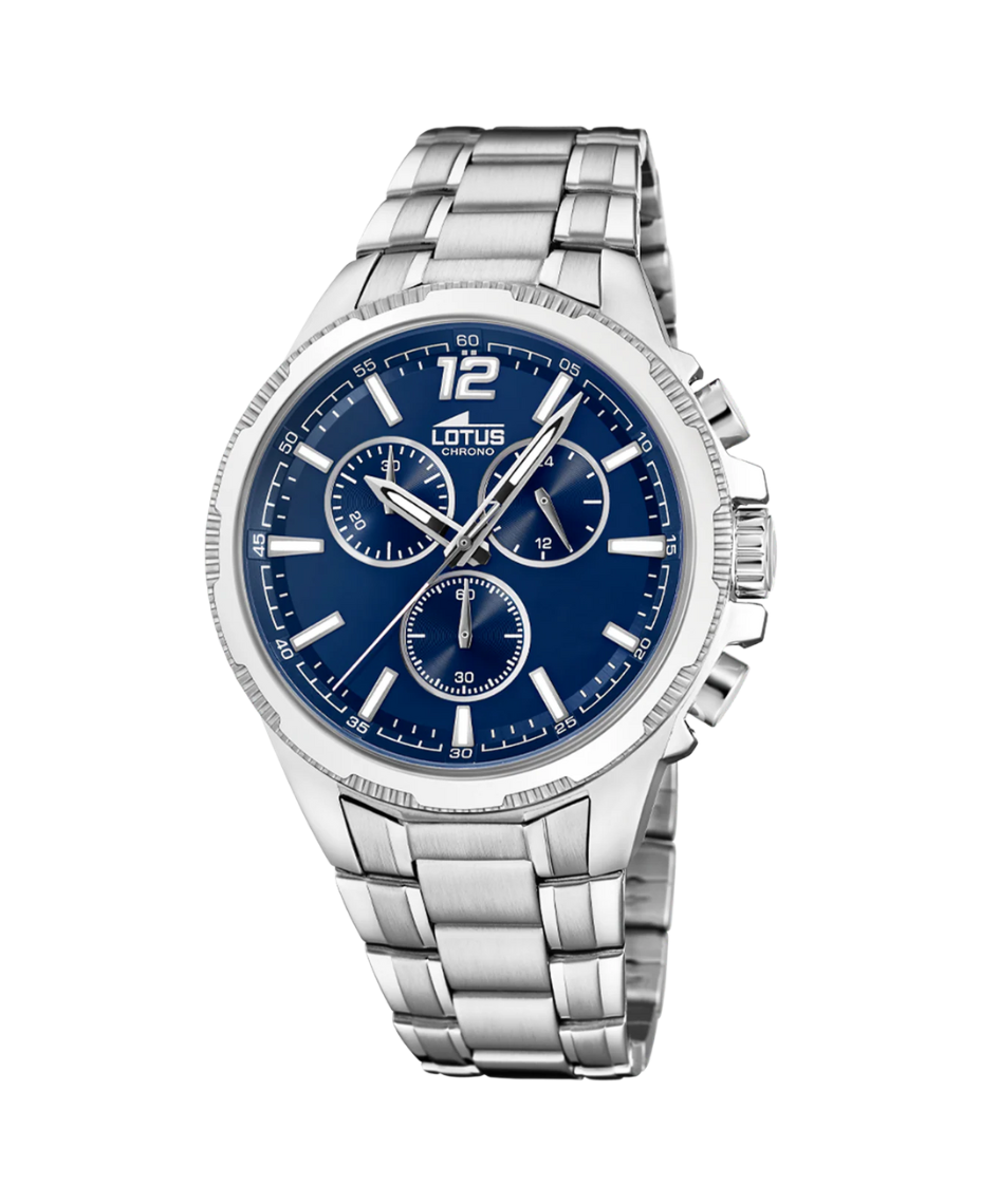 Lotus Chrono 18991/2 reloj hombre acero cronógrafo esfera azul