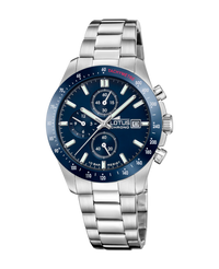 Lotus Chrono 18994/6 reloj hombre acero cronógrafo esfera azul pulsera plateada