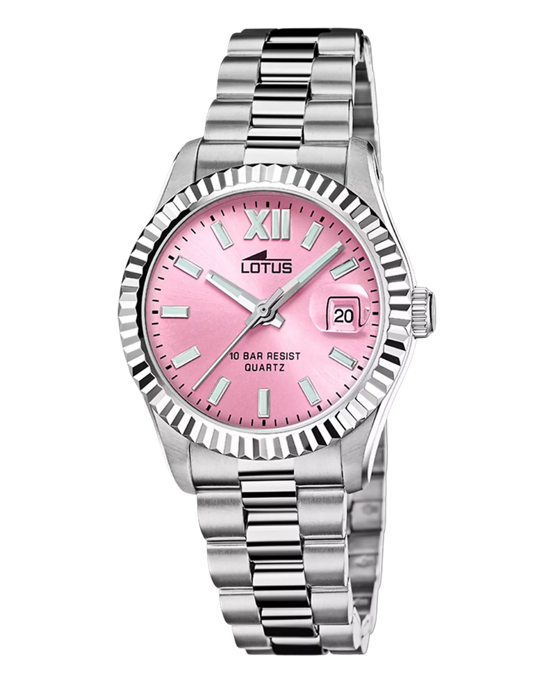 Lotus Freedom 18930/8 reloj mujer acero inoxidable esfera rosa pulsera plateada