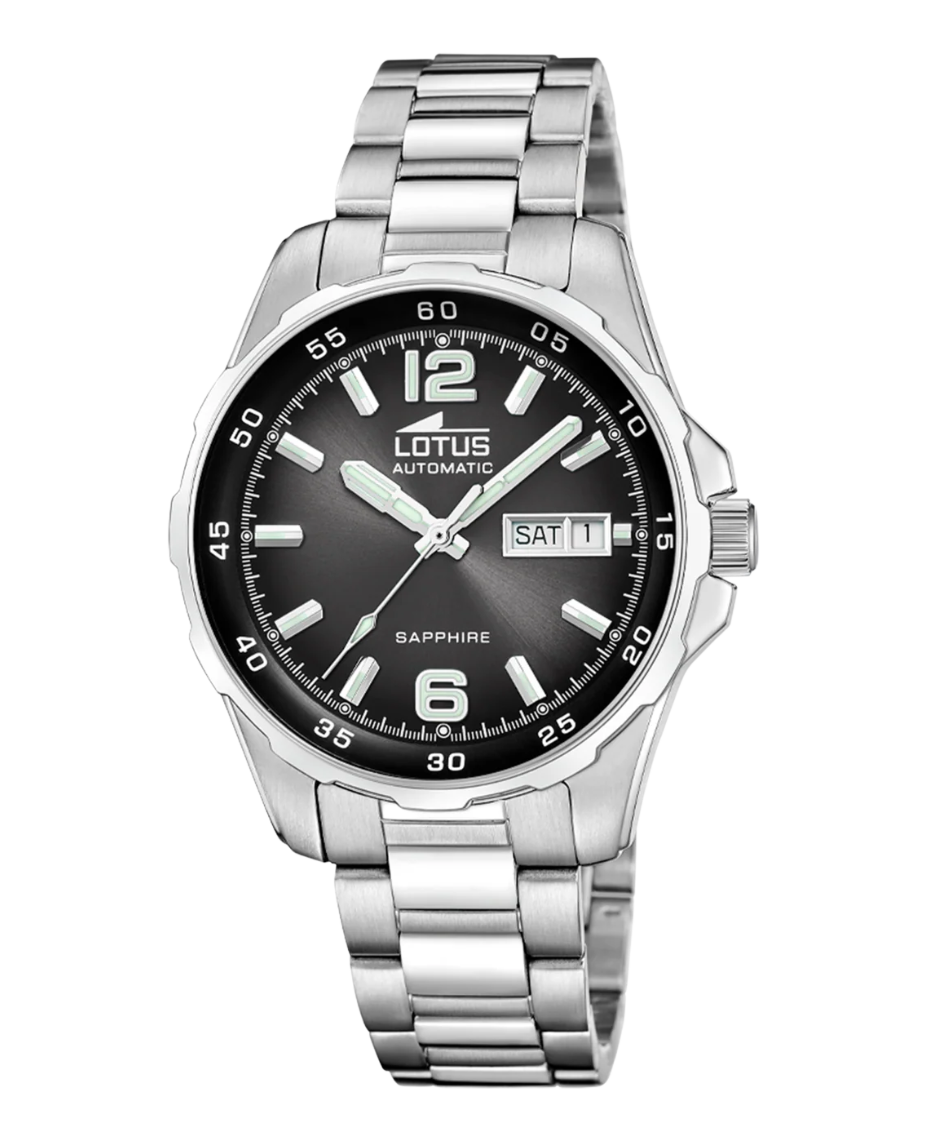 Lotus Classic 18997/4 reloj hombre automático acero inoxidable esfera negra