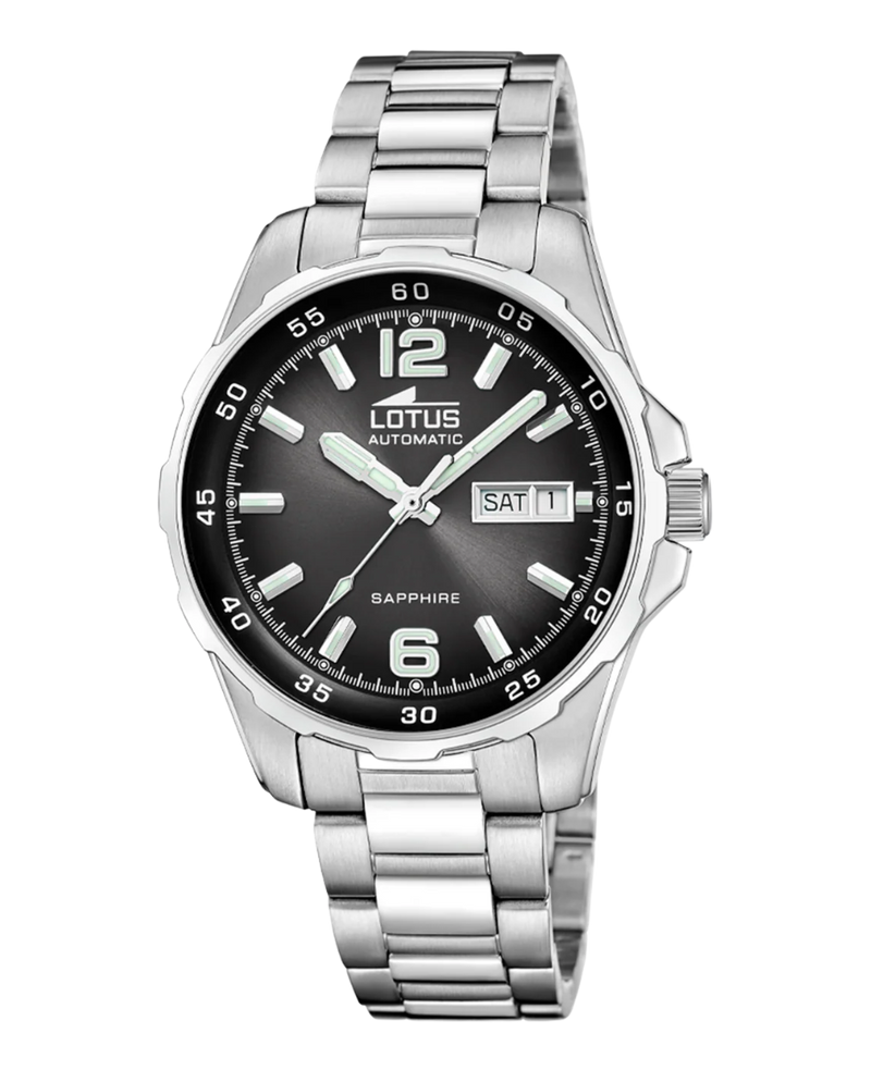 Lotus Classic 18997/4 reloj hombre automático acero inoxidable esfera negra