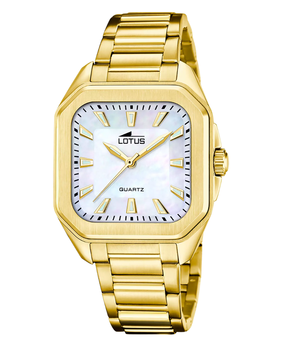 Lotus Classic 18970/2 reloj mujer acero esfera beige pulsera dorada