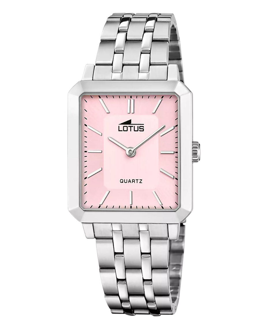 Lotus Classic 18980/3 reloj mujer acero inoxidable esfera rosa pulsera plateada