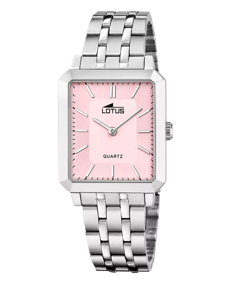 Lotus Classic 18980/3 reloj mujer acero inoxidable esfera rosa pulsera plateada