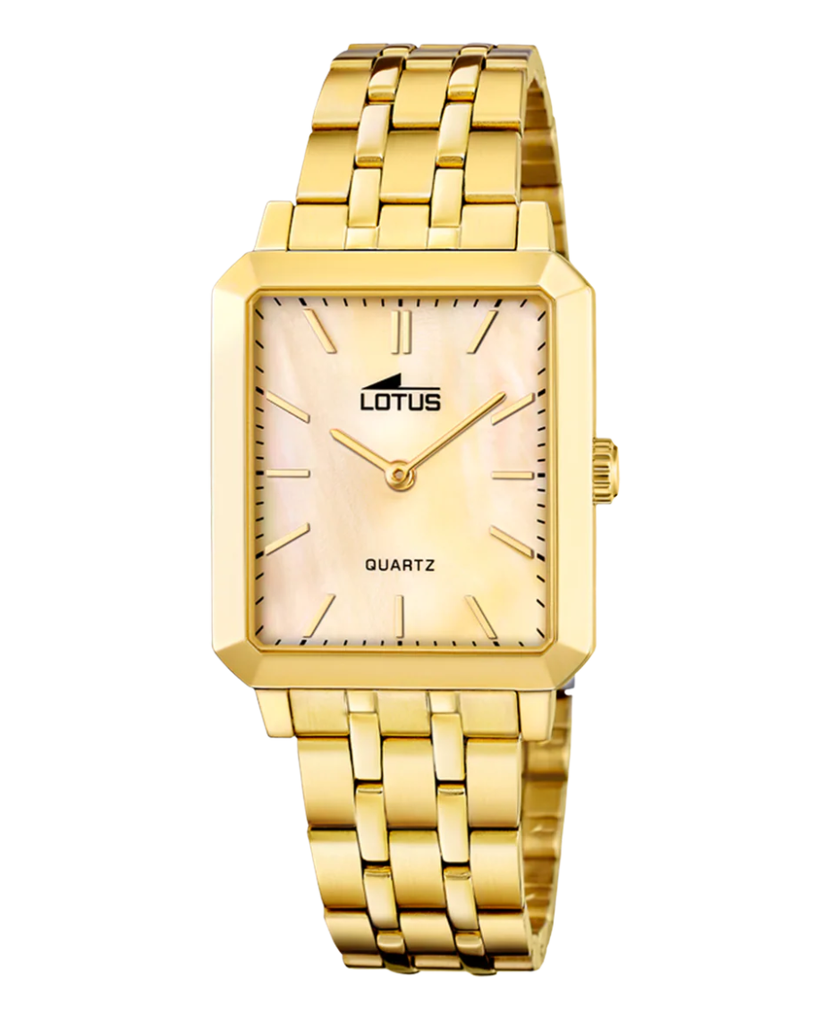 Lotus Classic 18982/2 reloj mujer acero esfera beige pulsera dorada