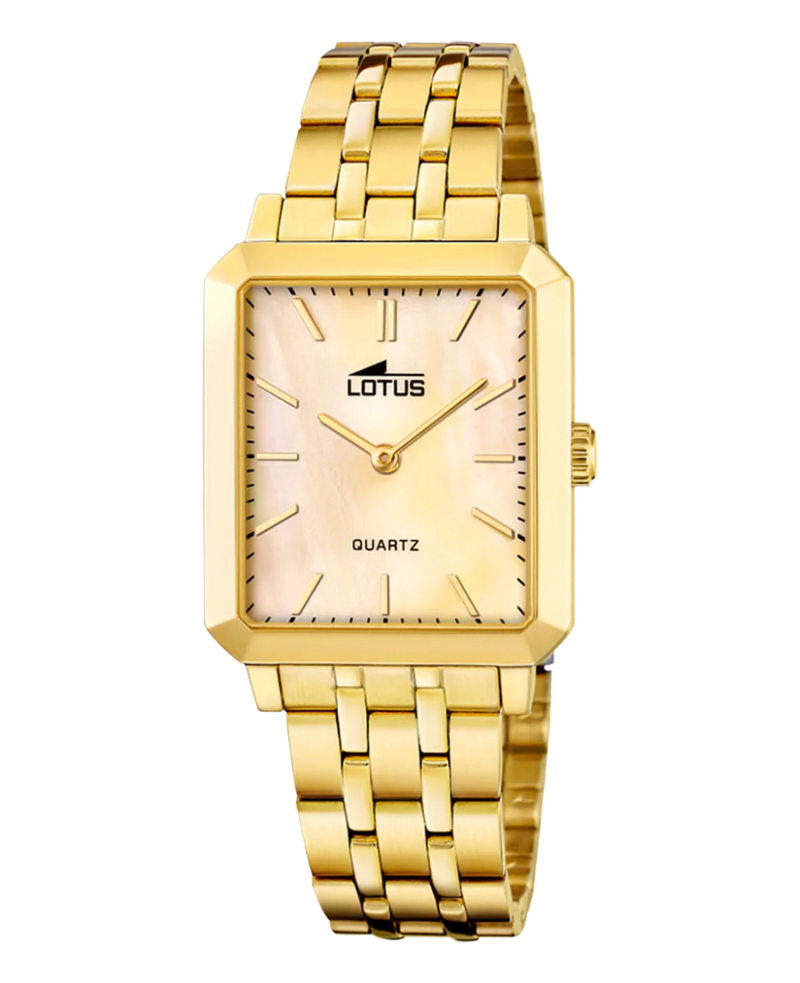 Lotus Classic 18982/2 reloj mujer acero esfera beige pulsera dorada