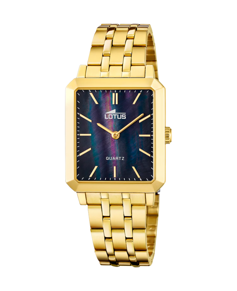 Lotus Classic 18982/3 reloj mujer acero inoxidable pulsera armys dorada esfera negra