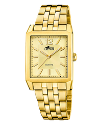 Lotus Classic 18984/2 reloj hombre acero esfera beige pulsera dorada