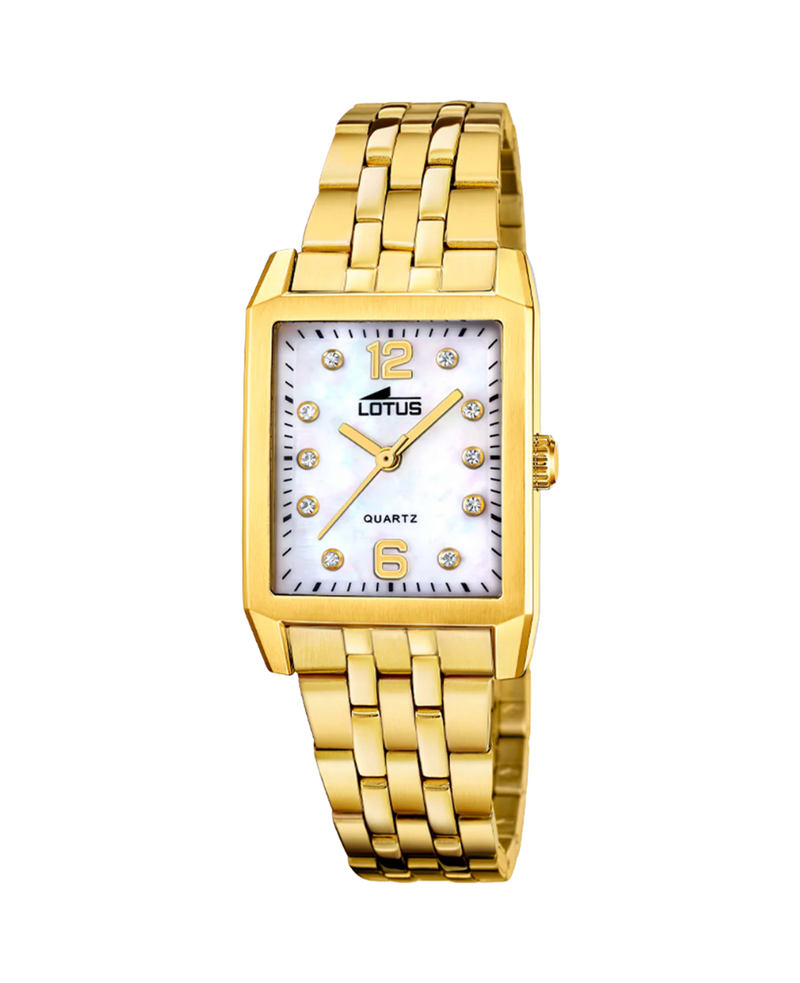 Lotus Classic 18986/1 reloj mujer acero inoxidable pulsera dorada esfera blanca