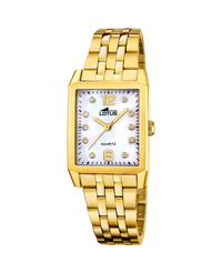 Lotus Classic 18986/1 reloj mujer acero inoxidable pulsera dorada esfera blanca
