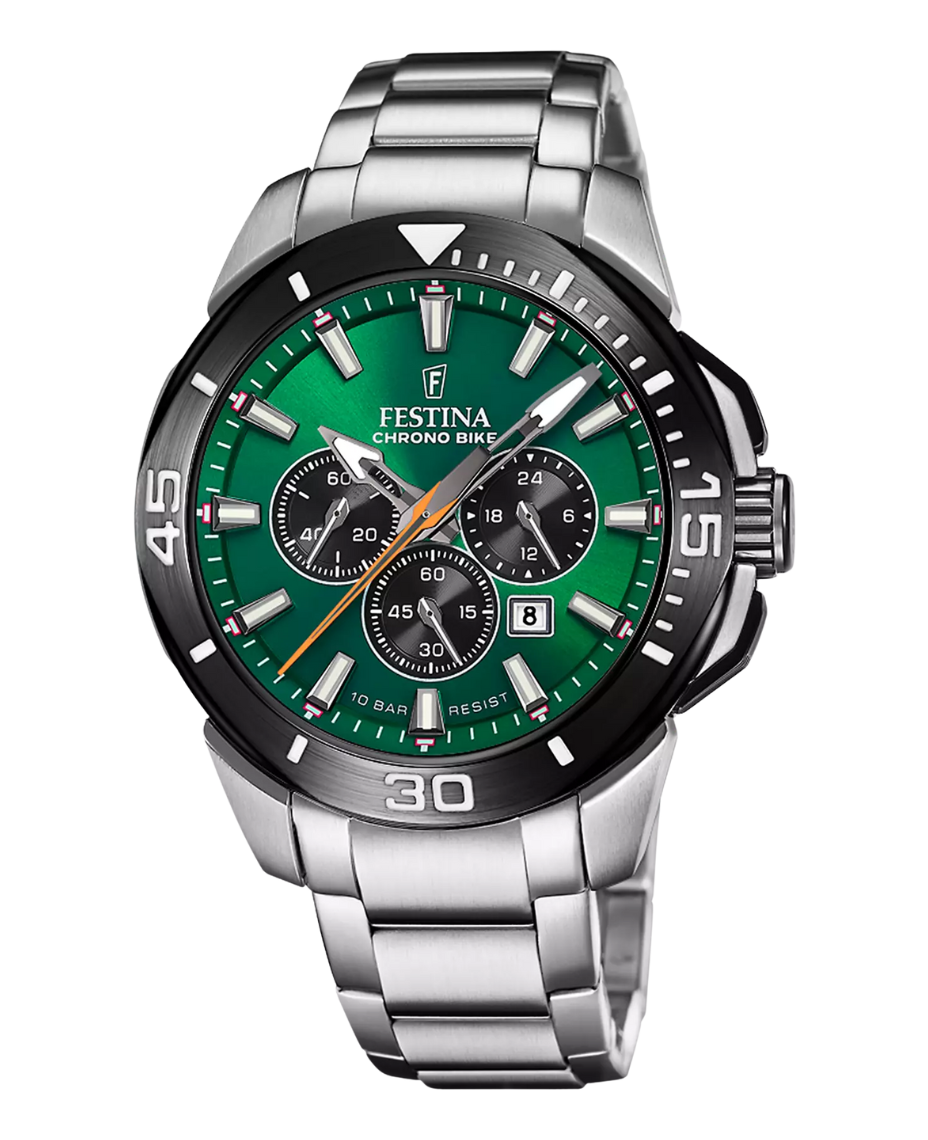 Festina Chrono Bike F20641/A reloj hombre acero cronógrafo esfera verde