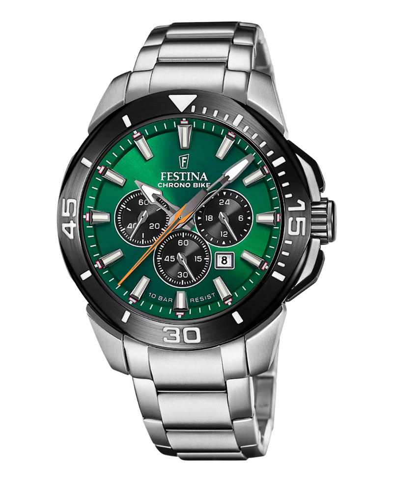 Festina Chrono Bike F20641/A reloj hombre acero cronógrafo esfera verde