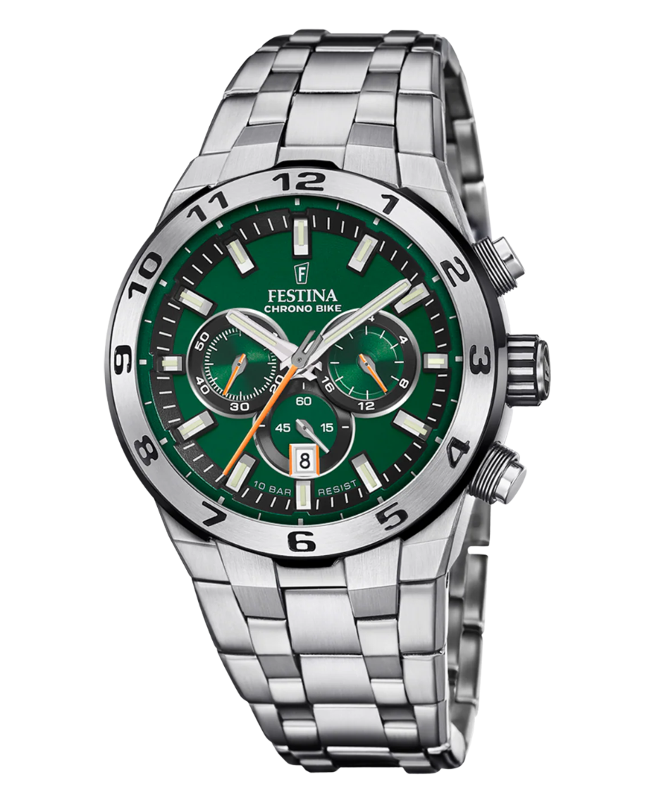 Festina Chrono Bike F20670/2 reloj hombre acero cronógrafo esfera verde deportivo