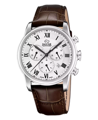 Jaguar Acamar J968/5 reloj hombre cronógrafo acero plateado correa piel marrón