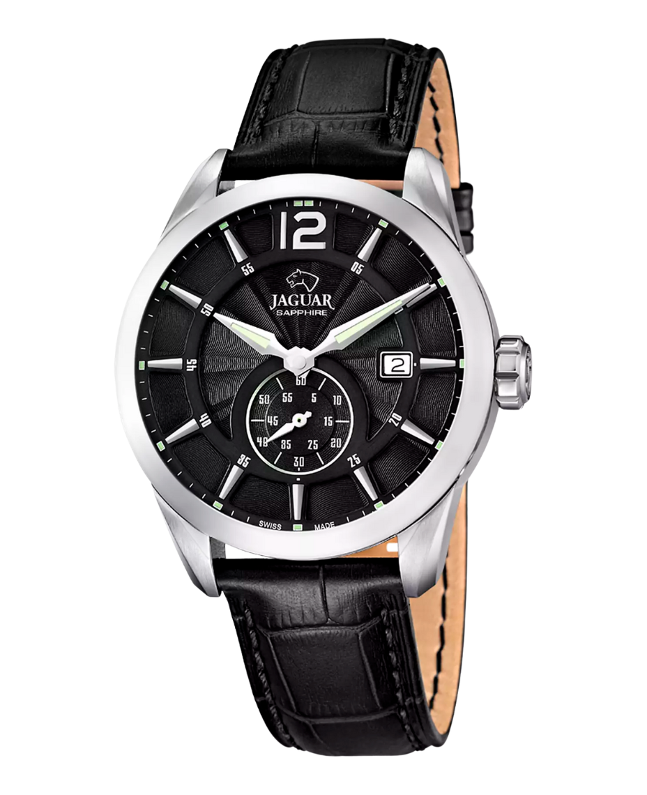 Jaguar Acamar J663/4 reloj hombre acero negro con correa piel deportivo elegante