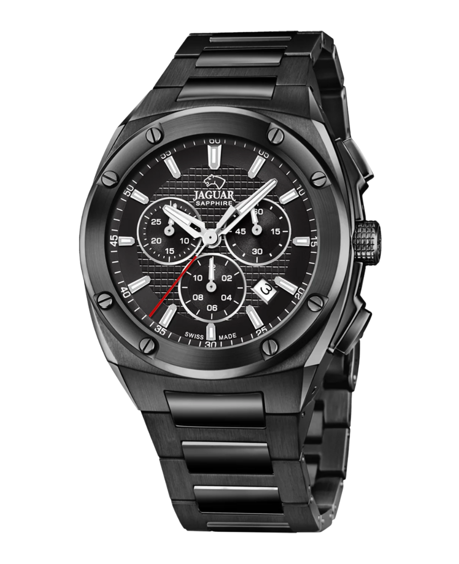 Jaguar Executive J992/1 reloj hombre acero negro cronógrafo cristal zafiro