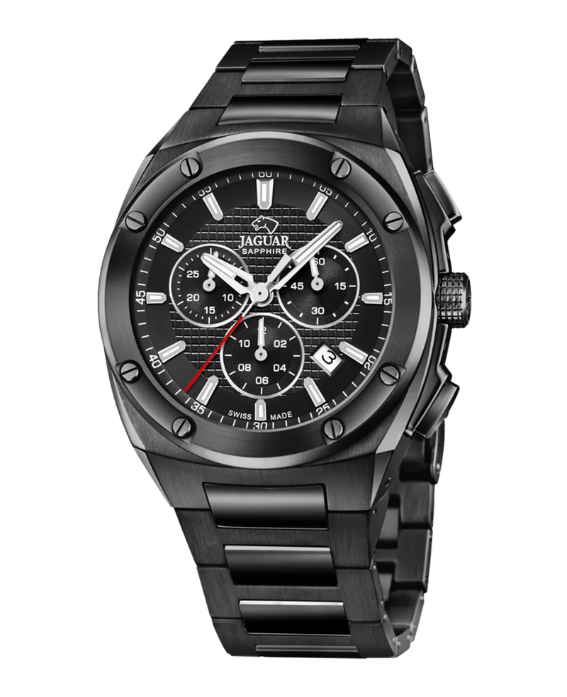 Jaguar Executive J992/1 reloj hombre acero negro cronógrafo cristal zafiro