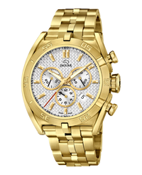 Jaguar Executive J853/1 reloj hombre cronógrafo acero plateado pulsera dorada