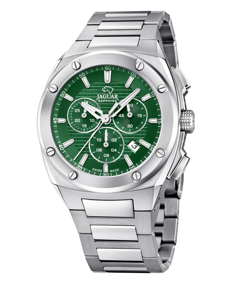 Jaguar Executive J805/C cronógrafo reloj hombre acero esfera verde