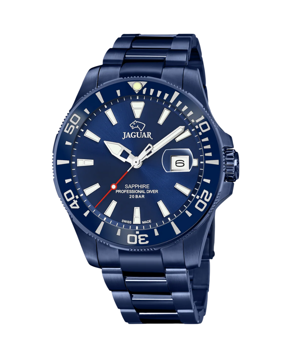 Jaguar Sport J987/1 reloj hombre acero azul deportivo cristal zafiro