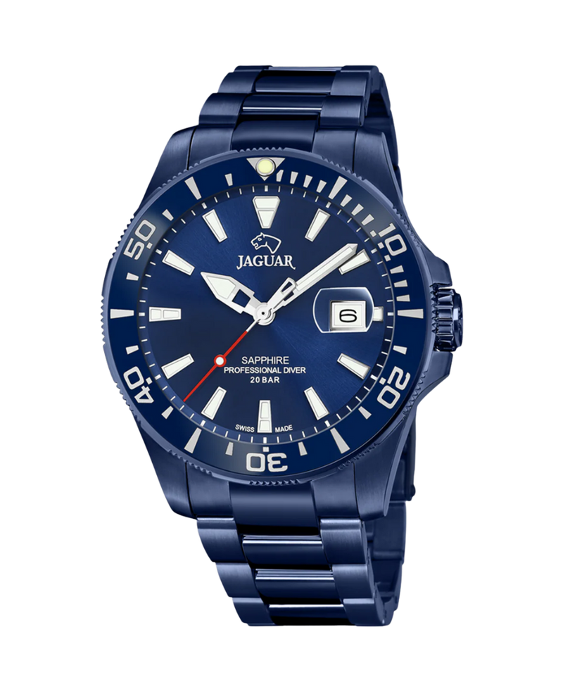 Jaguar Sport J987/1 reloj hombre acero azul deportivo cristal zafiro