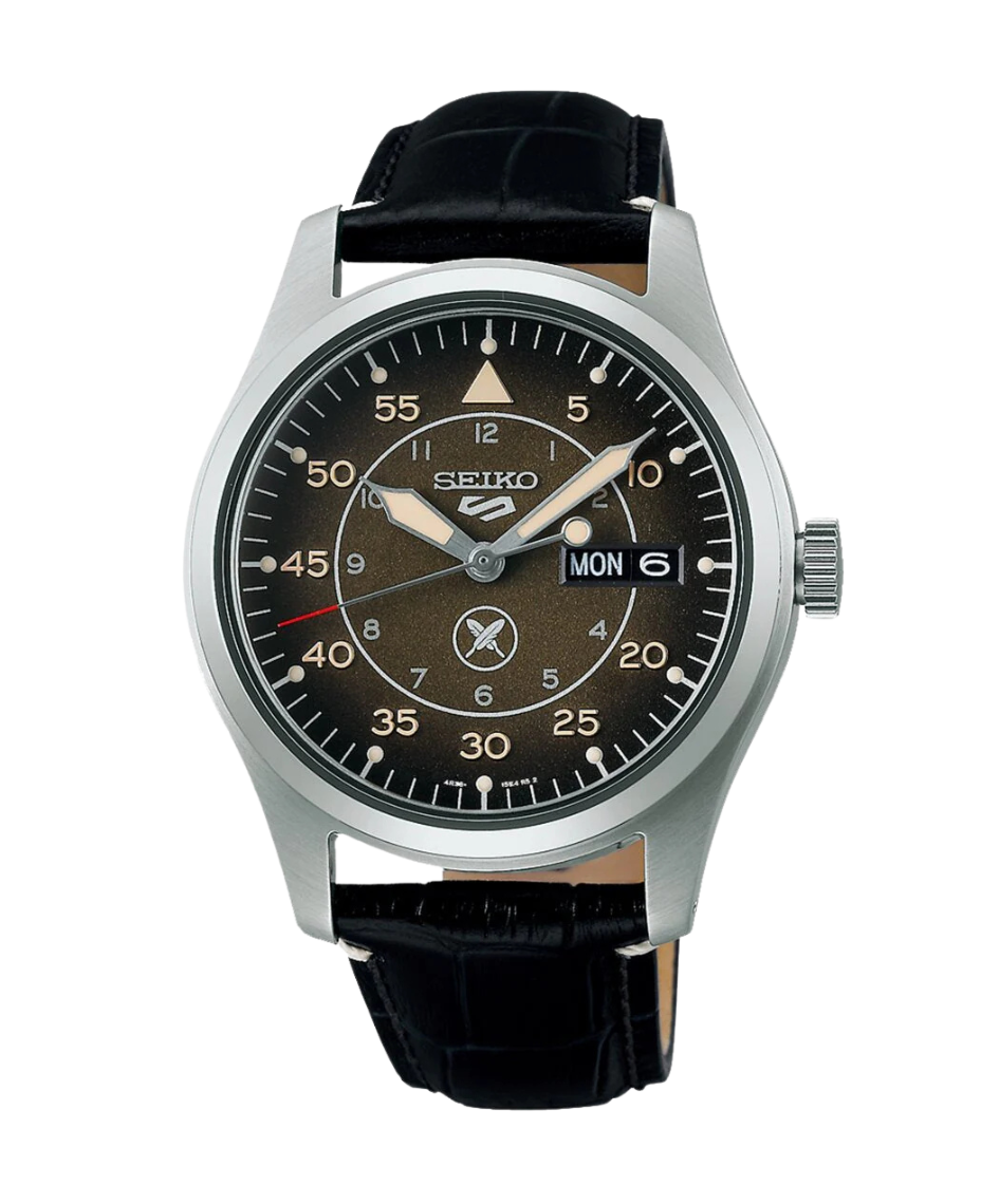 Seiko 5 Sports Field Yuto Horigome SRPL31K1 reloj hombre acero negro correa cuero