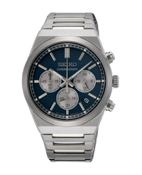 Seiko Essentials Cronógrafo SSB453P1 reloj hombre acero esfera azul