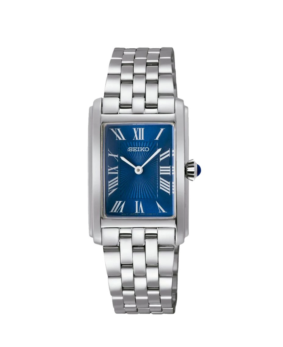 Seiko Ladies Cuarzo SWR085P1 reloj mujer acero rectangular esfera azul