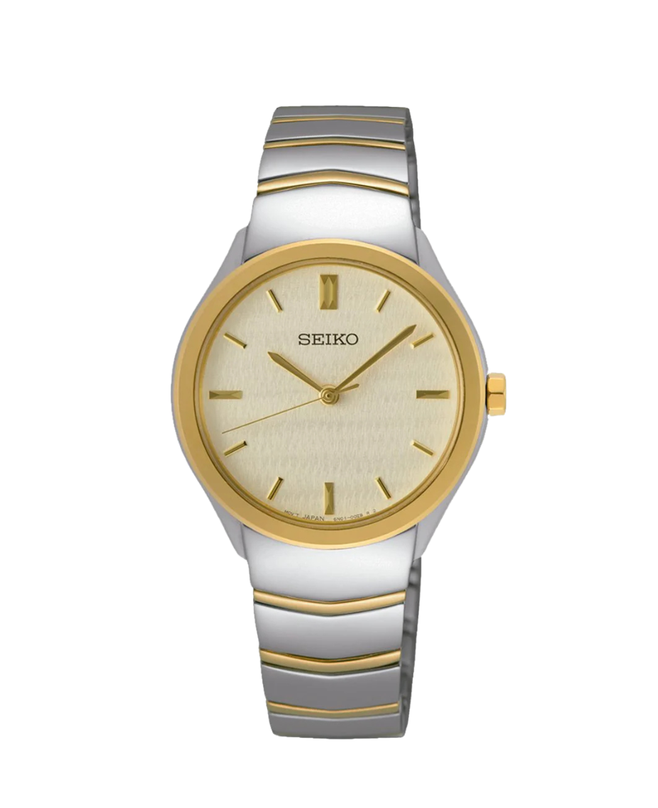 Seiko Ladies Cuarzo SUR550P1 reloj mujer acero bicolor esfera champagne
