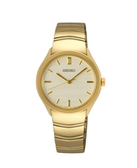 Seiko Ladies Cuarzo SUR552P1 reloj mujer acero dorado champagne