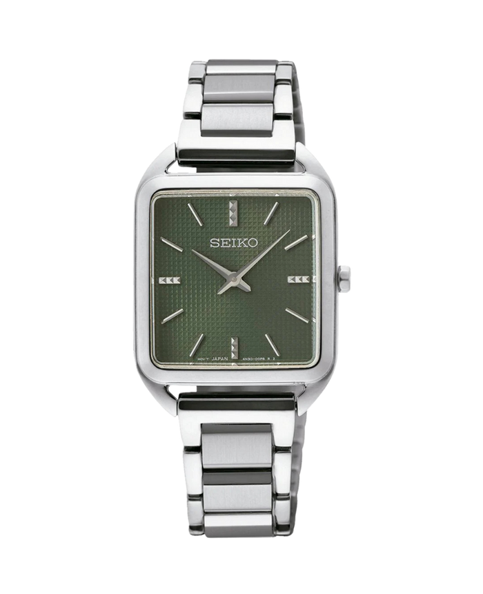Seiko Ladies Cuarzo Caja Cuadrada Verde SWR075P1