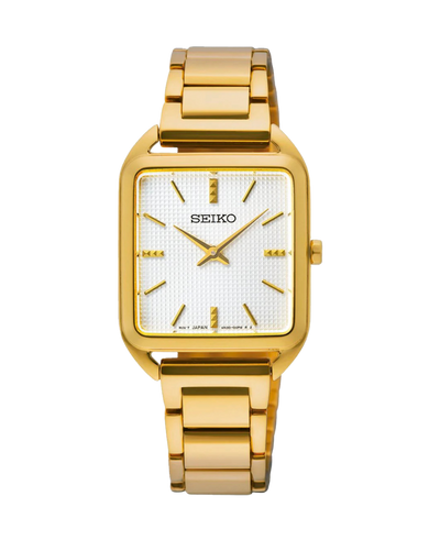 Seiko Ladies Cuarzo Caja Cuadrada IP Dorado SWR078P1