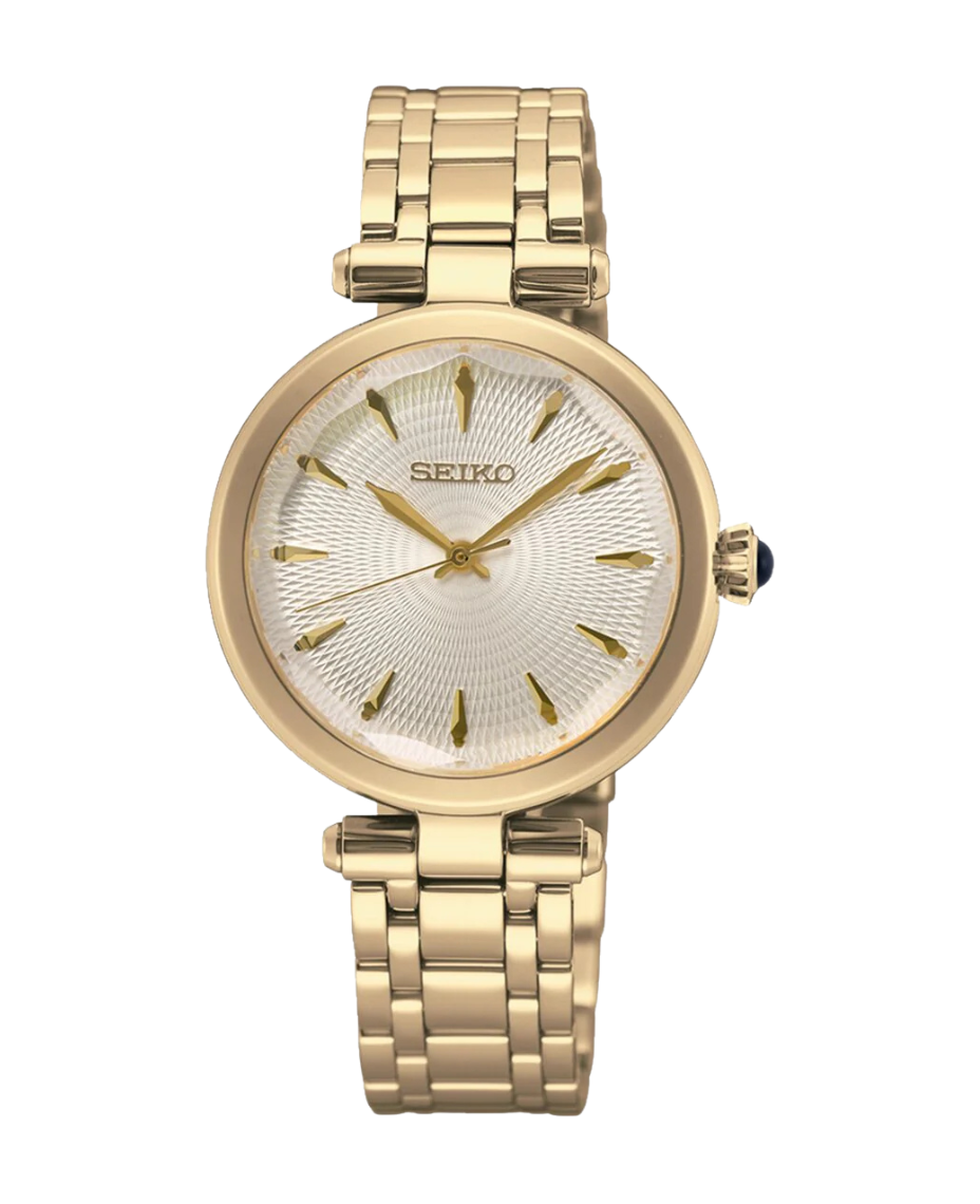 Seiko Ladies Cuarzo SRZ554P1 reloj mujer acero dorado esfera blanca