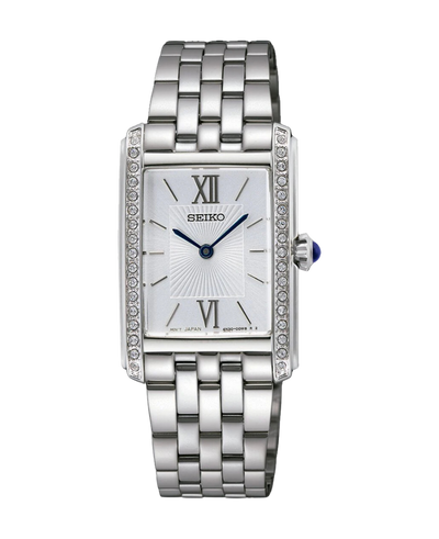 Seiko Ladies Cuarzo Plateado Rectangular SWR091P1