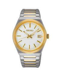 Seiko Neo Classic SUR558P1 reloj hombre acero bicolor oro plata esfera blanca