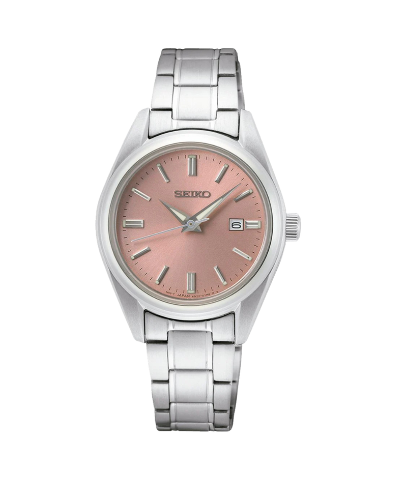 Seiko Neo Classic SUR529P1 reloj mujer acero esfera rosa cristal zafiro
