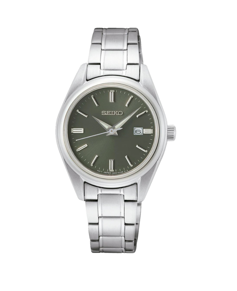 Seiko Neo Classic SUR533P1 reloj mujer acero esfera verde cristal zafiro