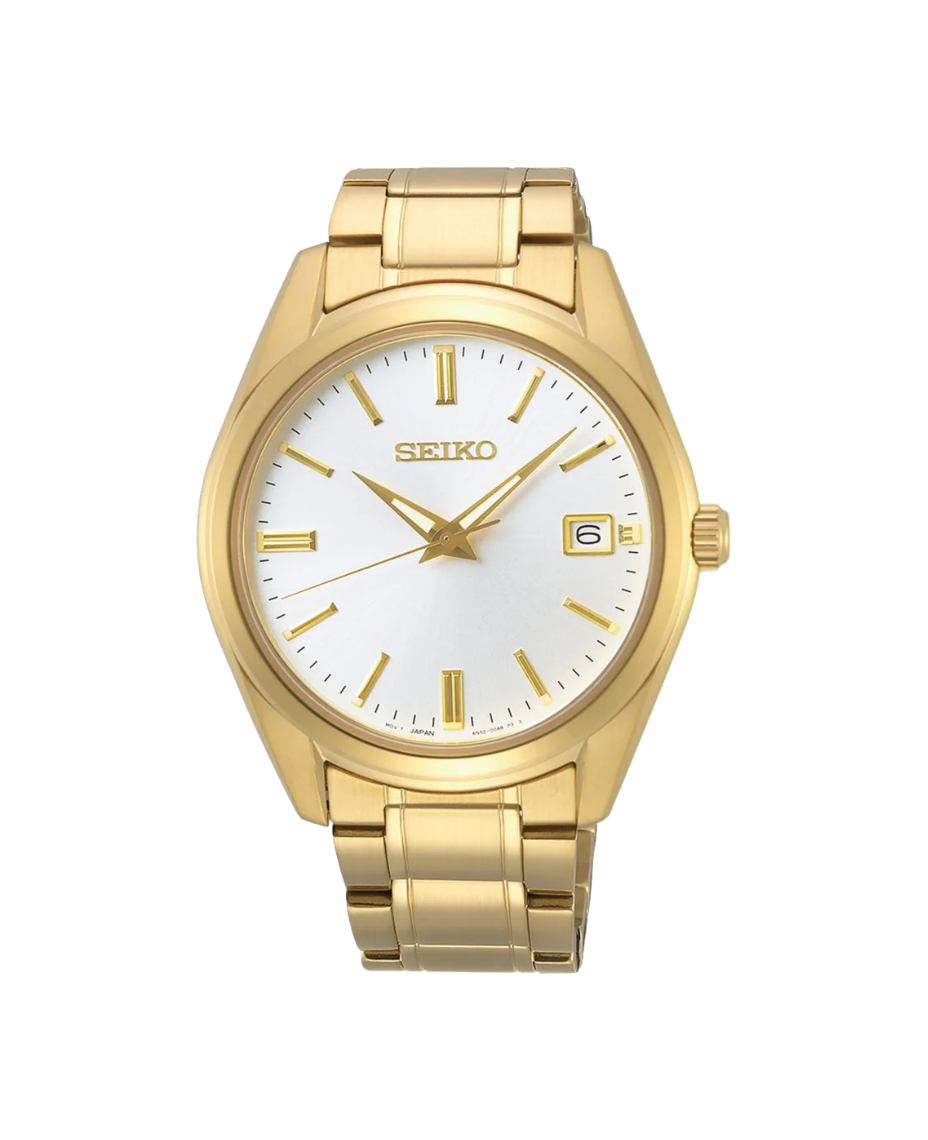 Seiko Neo Classic Cuarzo SUR314P1 reloj hombre acero dorado esfera blanca