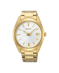 Seiko Neo Classic Cuarzo SUR314P1 reloj hombre acero dorado esfera blanca