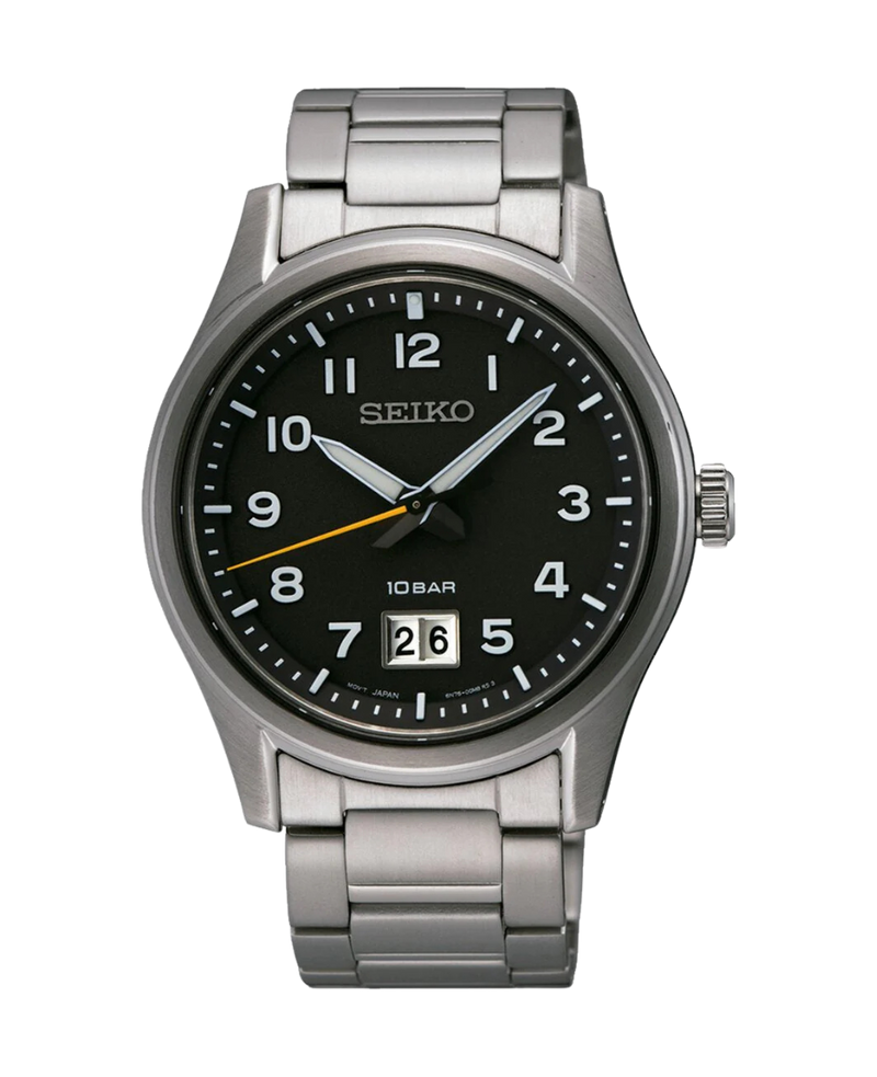 Seiko Neo Sports SUR569P1 reloj hombre acero esfera negra brazalete