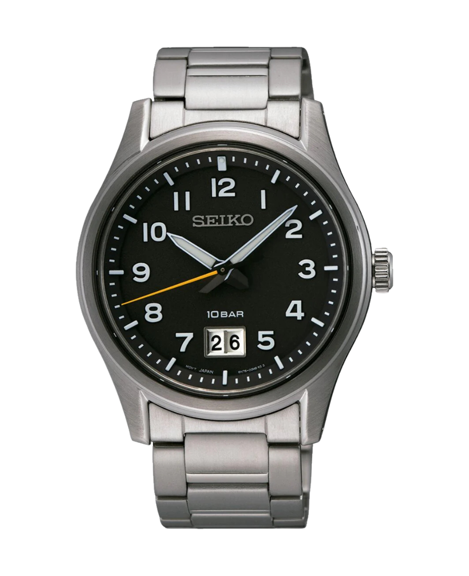 Seiko Neo Sports SUR569P1 reloj hombre acero esfera negra brazalete