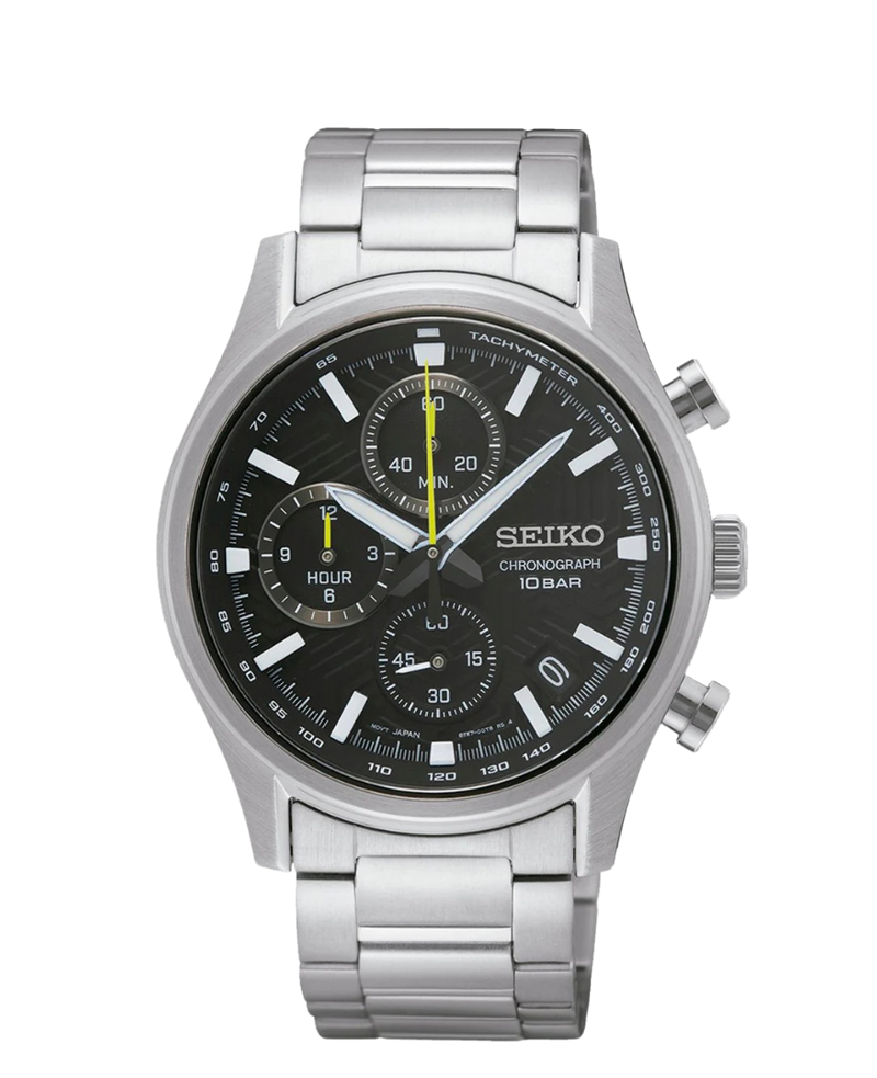 Seiko Neo Sports Cronógrafo SSB419P1 reloj hombre acero plata esfera negra
