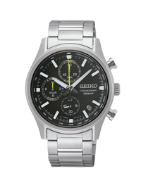 Seiko Neo Sports Cronógrafo SSB419P1 reloj hombre acero plata esfera negra