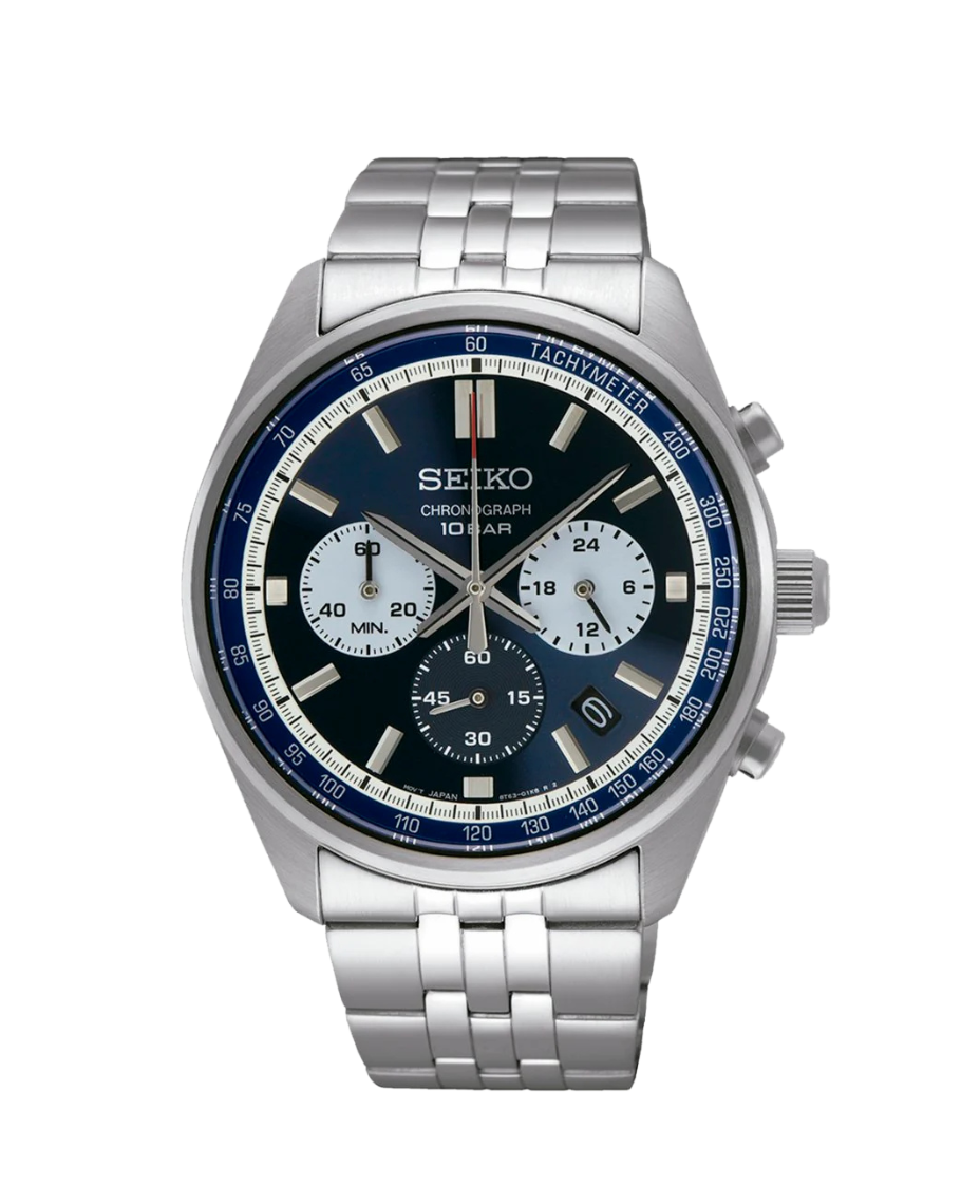 Seiko Neo Sports Cronógrafo SSB427P1 reloj hombre acero esfera azul marino